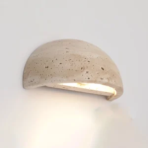 TOMAX 15CM/6INCH Modern Travertine Light Fixture Bedside Wall Lamp 3Color Changeable Corridor Light Fixture