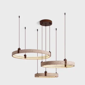TOMAX W118CM/46INCH Minimalist Travetine Chandelier Pendant Light For Living Room 3-Round Shape Design Pendant Ceiling Fixtures