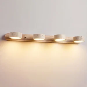 TOMAX L70CM/28INCH Modern Mirror Wall Light Travertine Lighting for Bedroom Corridor Wall