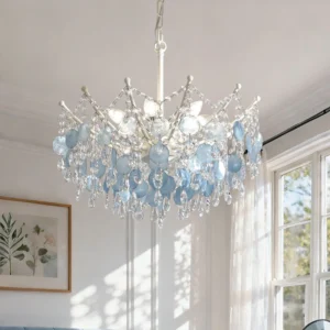 TOMAX D100CM/39INCH Luxury Seashell Crystal Chandelier Mid Century Modern Bedroom Lamp