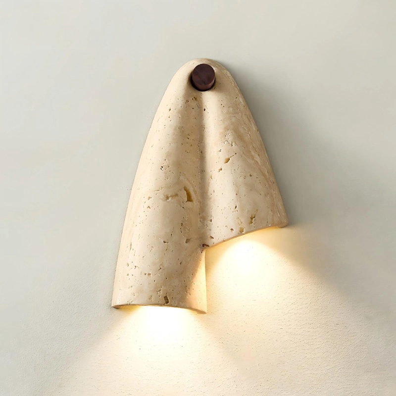 TOMAX H27CM/11INCH Creative Travertine Light Fixture Sculptural Form Wall Sconce for Bedroom Living Room Corridor